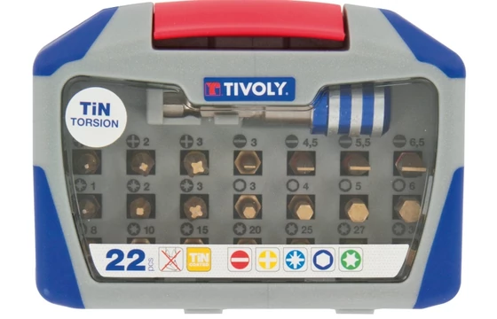 22 részes bitkészlet -TiN Torziós