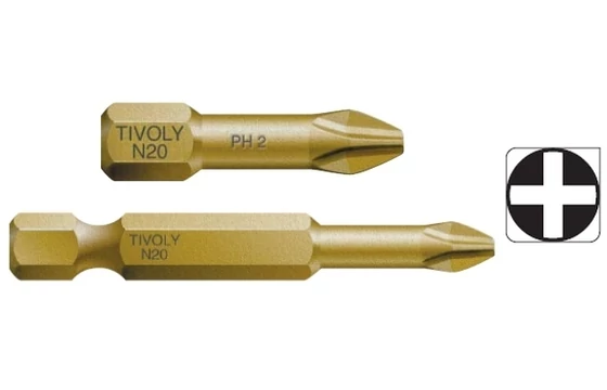 Csavarbit PHILIPS csavarfejhez - TiN torziós minőség (kopásálló) Tivoly 115223