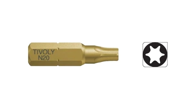 Csavarbit TORX csavarfejhez - TiN torziós minőség (kopásálló) Tivoly 115225