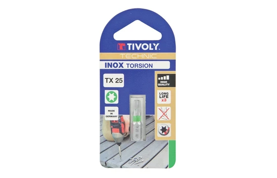Csavarbit TORX csvarfejhez INOX minőség (rozsdaálló)