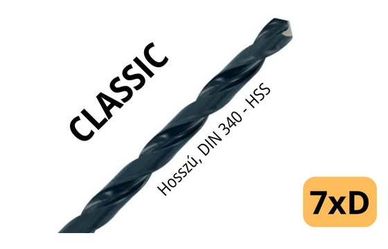 Hosszú csigafúró DIN 340 HSS - Tivoly 114033 Technic és 114056 Classic