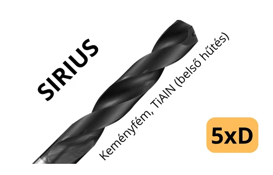 Keményfém csigafúró 5xD VHM - CNC gépre termelékeny fúráshoz - Tivoly Sirius és SmiCut minőség