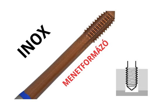 Menetformázó DIN 371 M (metrikus) - Tivoly IRH típus, INOX