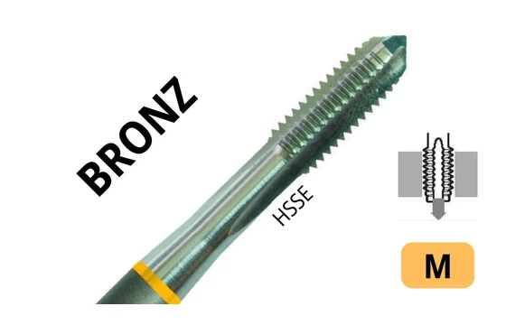 Gépi menetfúró DIN 371 Metrikus menethez - HSSE C Bronz - Tivoly BT1