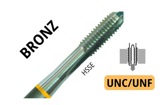 Gépi menetfúró UNC,UNF - HSSE C Bronz