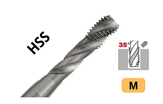 Gépi menetfúró DIN 371 Metrikus - HSS C35° - Tivoly 105010