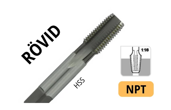 Rövid menetfúró NPT - HSS