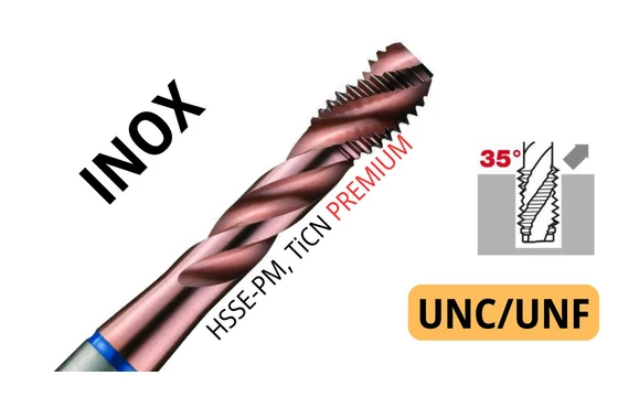 Gépi menetfúró UNC,UNF - HSSEE C35° Inox