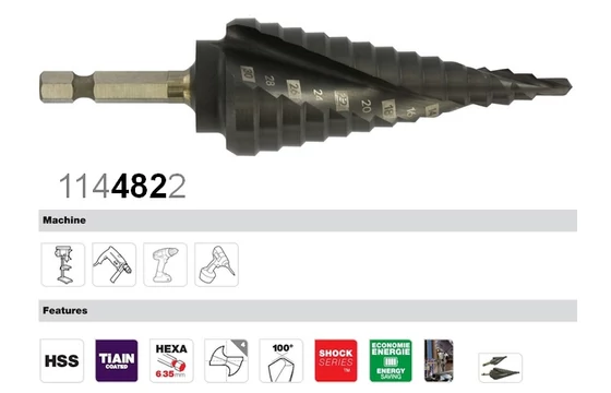 Tivoly Premium lemezfúró HSS TiAlN műszaki jellemzői