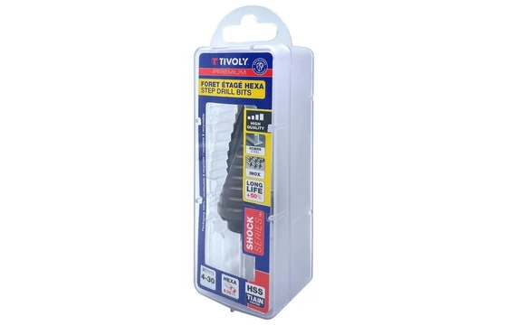 Tivoly Premium lemezfúró HSS TiAlN Hexa szárral bliszter boxban