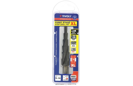 Tivoly HSS TiAlN XL lépcsős lemezfúró - T483