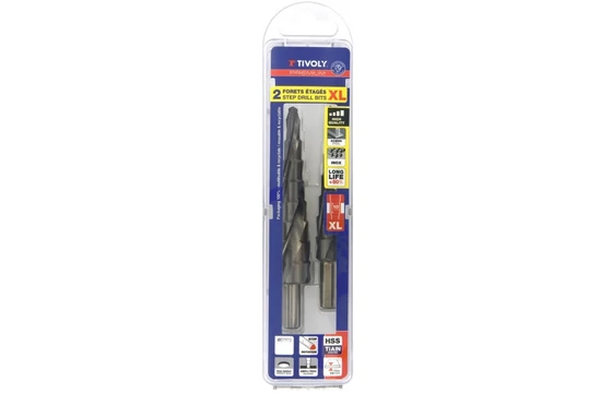 2 részes Tivoly HSS TiAlN XL lépcsős lemezfúró - T483