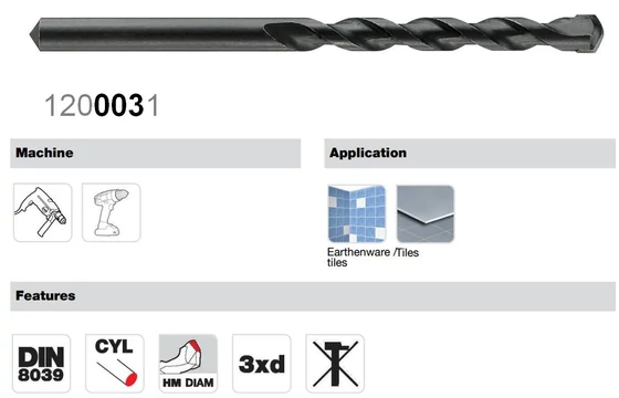 5 részes keményfém csempefúró készlet (4-10 mm)