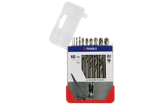 10 részes HSS fémfúró készlet (1-10 mm)