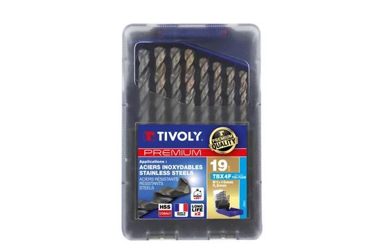 19 részes csigafúró készlet - DIN 338 HSSE INOX T560 korrózióálló acélhoz
