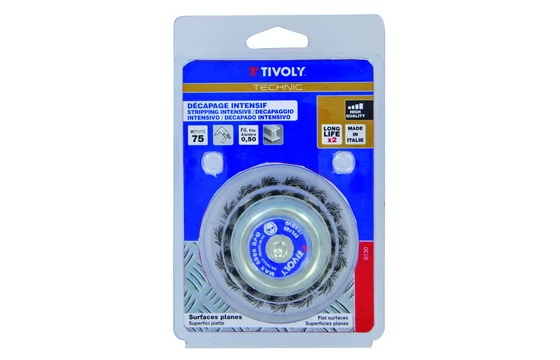 Tivoly Technic Fazékkefe fémhez - Hexa bitbefogó száras, fonott