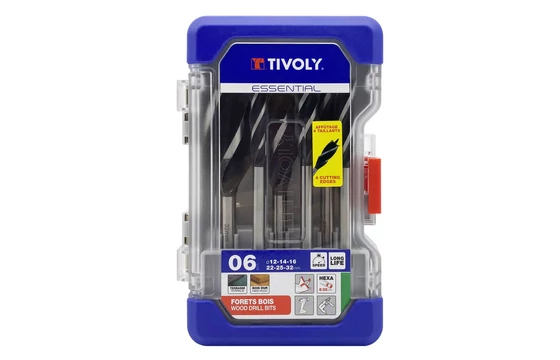 6 részes Tivoly négyélű fafúró készlet (12-32 mm)