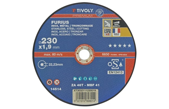Flex vágókorong - Tivoly Furius típus INOX acélhoz