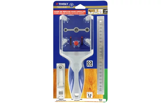 Fúróvezető sablon bútorlaphoz bliszterben