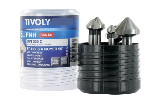5 részes 90° kúpsüllyesztő készlet - DIN 335-C HSSE