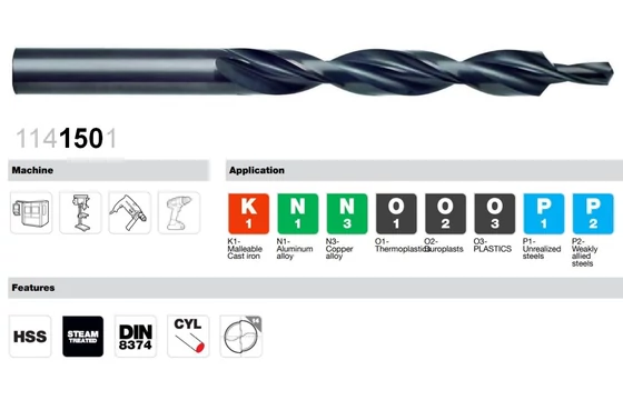 Lépcsősfúró 90° HSS - kúpos csavarfejekhez