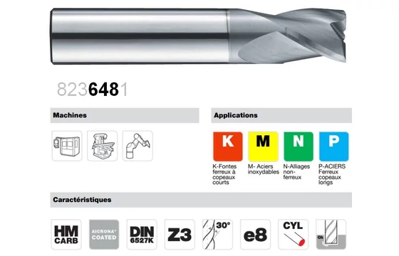 Keményfém maró z3 rövid