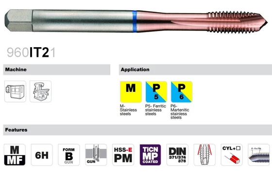 INOX menetfúró bevonattal