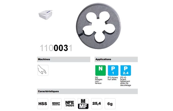 Állítható menetmetsző jellemzői