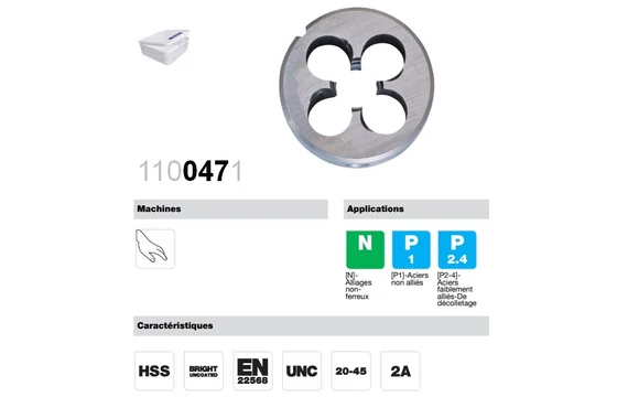 Menetmetsző UNC  menet - HSS gyorsacél