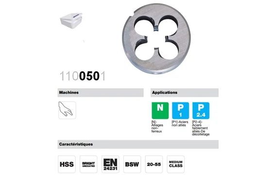 Menetmetsző W-menet HSS jellemzői