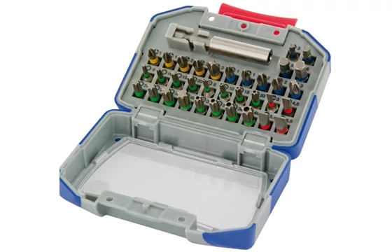 35 részes Torziós bitkészlet (Pz, Ph, Torx, Hexa) tartalma