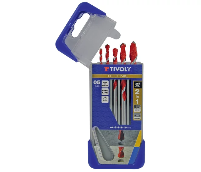 5 részes beton-csempe 2in1 fúrókészlet -Technic