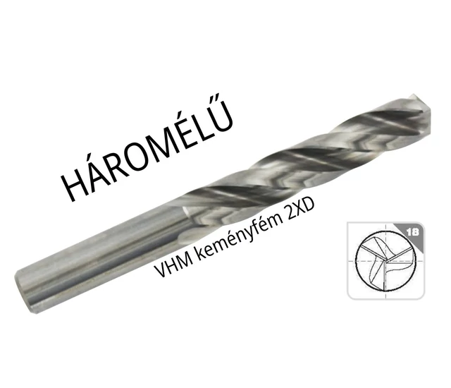 Háromélű csigafúró VHM