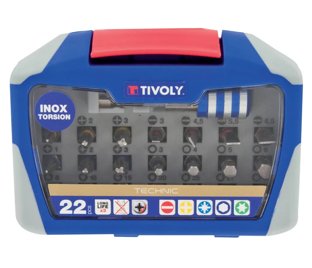22 részes bitkészlet -INOX