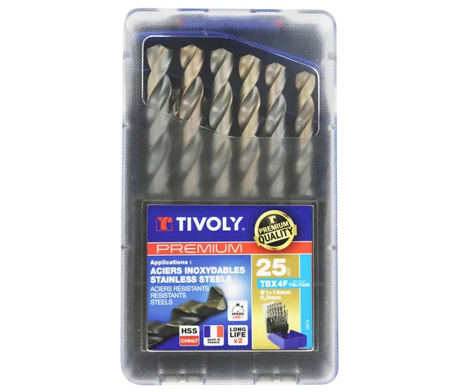 25 részes csigafúró készlet -HSSE INOX T560