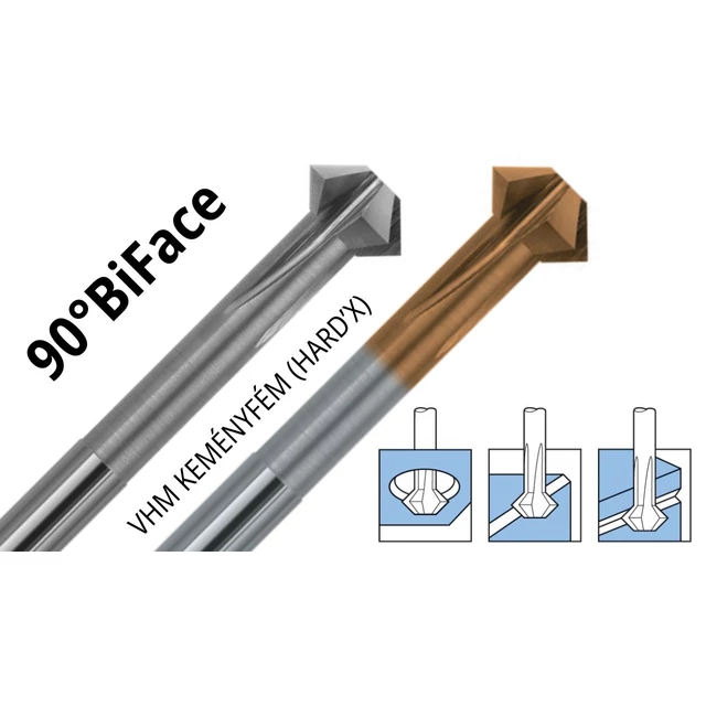 BiFace szögmaró 90° VHM 